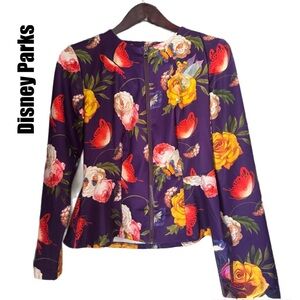 Disney Parks Tinkerbell Purple Peplum Jacket XS – Floral & Butterfly Print